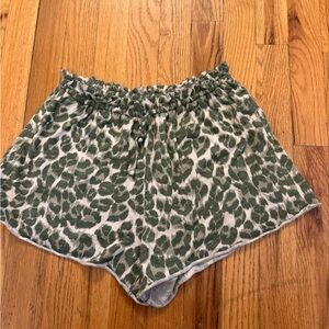 Aerie Olive Animal Print Women's Pajama Shorts
